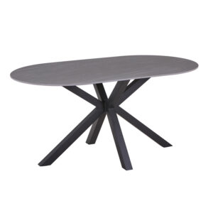 Makrey table pakoworld gray marble ceramic-black metal 160x90x75cm