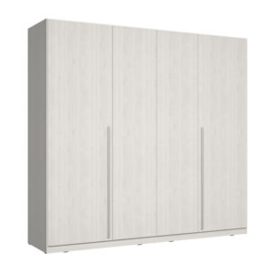 Manestile pakoworld melamine four-leaf wardrobe in beige shade 227.5x59x212.9cm