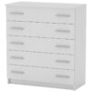 Penelope pakoworld chest of 5 drawers white 80.5x38x89cm