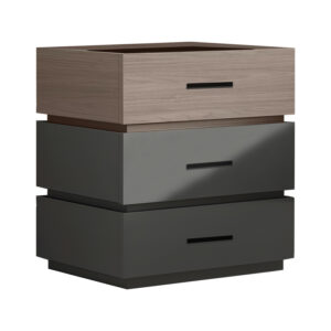 Sonlen pakoworld melamine and mdf bedside table in sonoma-charcoal shade 60x40x66cm