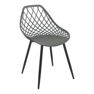 Suan pakoworld pp chair in charcoal shade and black metal leg 56x49x82cm