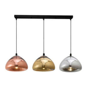 Three-light ceiling lamp Ovalone I pakoworld G9 silver-gold-bronze metal-glass D58x16.5cm