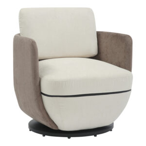 Armchair rotating Coupa pakoworld fabric in beige shade 75x77x79cm