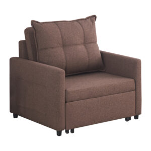 Barzene armchair-bed pakoworld brown fabric 96x83x75cm