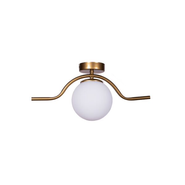 Ceiling light Jacken pakoworld Ε27 gold metal 50x30x30cm