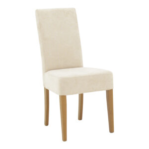 Chair Ditta pakoworld with grey-beige fabric - wooden walnut legs