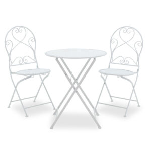 Dining set 3pcs Walen pakoworld white metal