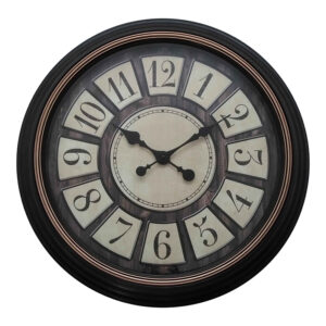 Docto Inart wall clock in black antique shade D55.8x5.2cm