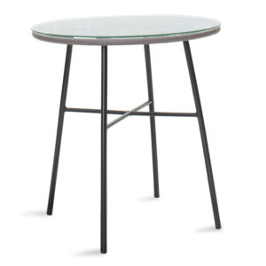 Gaus pakoworld table metal black-pe gray-glass D70x74cm