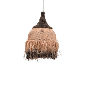 Kentel Inart sisal ceiling lamp in natural-black color D35x50cm