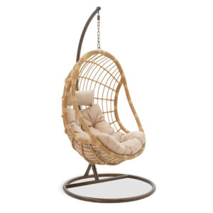 Lacie pakoworld swing hanging metal brown-pe natural- beige pillow