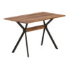 Laluka pakoworld table with black metal legs in walnut shade 120x70x74cm