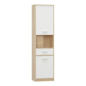 Letto pakoworld column wardrobe in oak - matt white shade 50.2x34.3x195cm