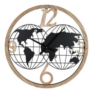 Wall clock Woglo Inart metal in black shade 60x3x60cm