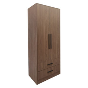 2-door wardrope Edritte pakoworld with drawers light walnut 80x52x195cm