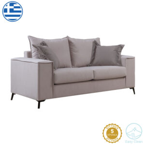 2 seater Verona sofa cream - mocha cushions 173x93x100cm