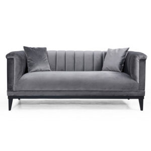 2 seater sofa PWF-0541 pakoworld anthracite velvet 190x89x79cm