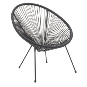 Acapulco armchair pakoworld metal black- pe black 71x76x85cm