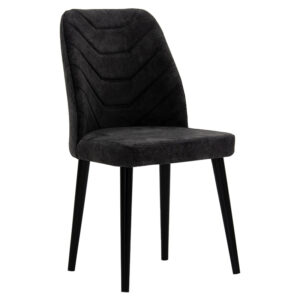 Adeline chair pakoworld velvet anthracite antique-black leg