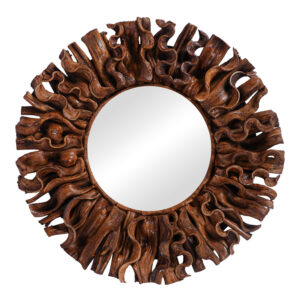 Adrez Inart mirror wood in natural shade Φ70x8cm