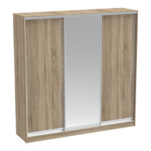 Aparador I pakoworld two-leaf sliding wardrobe with mirror in sonoma color 240x60x240cm