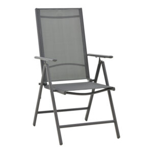 Armchair Candor pakoworld anthracite metal and gray textilene 65x56x106cm