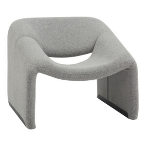 Armchair Clous pakoworld bouclé fabric in light gray shade 86x77x73.5cm