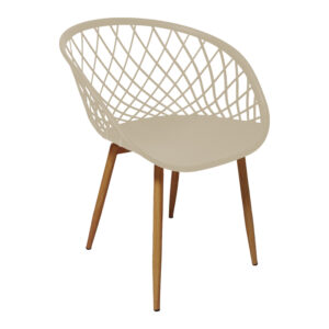 Armchair Ezra pakoworld cappuccino pp-natural metal leg 62x42x82cm