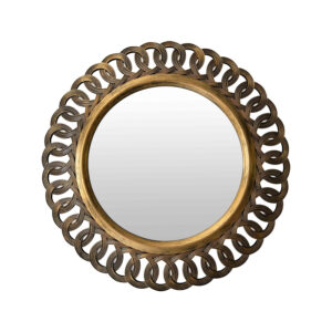 Atic Inart mirror in antique gold shade D50.8x5.3cm