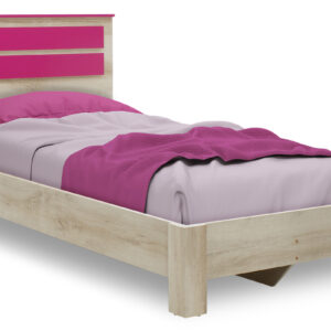 Bed Looney pakoworld in castillo-pink color 100x200cm