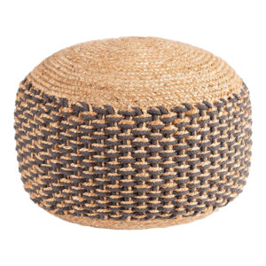 Boboa Inart jute stool-pouf in natural shade D40x30cm