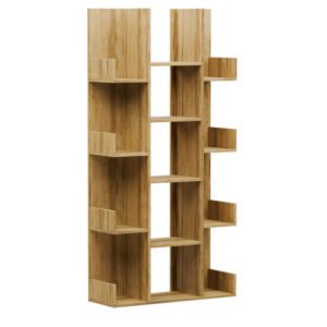 Bookcase Charles pakoworld melamine sonoma 90x31x182.5cm