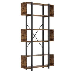 Bookcase Graham pakoworld walnut-black 120x22x185cm