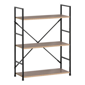 Bookcase-rack Manlo pakoworld natural-black steel 58.6x23.5x80cm