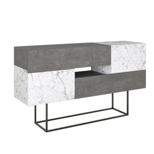 Buffet Roberta pakoworld gray antique-white marble 145x40x82cm