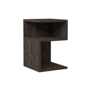 Caroly side table pakoworld melamine in charcoal shade 29.6x31.4x45cm