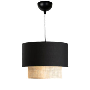 Ceiling light Fersa pakoworld black-natural D30x20cm