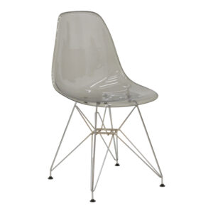 Chair Adelle pakoworld PP pet clear grey-inox leg 46x55x81cm