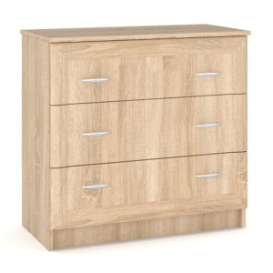 Chest of 3 drawers Rebecca pakoworld color sonoma 80.5x38x77cm