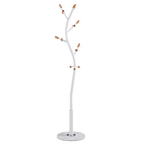 Coat Stand Sergio pakoworld metal white-natural D37x171cm