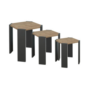 Coffee tables Baldo pakoworld 3 pcs set oak-anthracite melamine