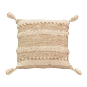 Cushion Rozi Inart beige fabric 45x45x2.5cm