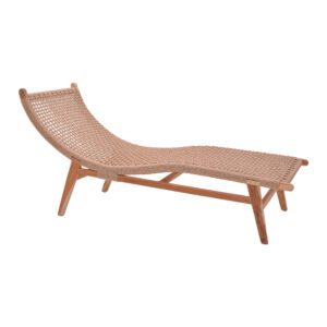 Deckchair Rebelise pakoworld natural color teak wood and pe rope in natural color 60x180x85cm