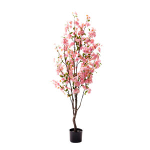 Decorative plant Peach flower in a pot Inart pink pp H140cm