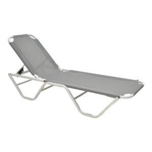 Dessie deckchair pakoworld aluminum stackable textilene anthracite 56x188x30cm