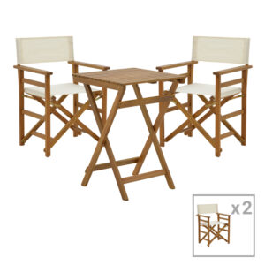 Dining room Bistrual-Lazio pakoworld set of 3 folding natural solid acacia wood 50x50x70cm