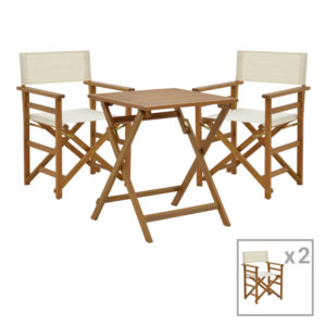 Dining room Bistrual-Perdu pakoworld set of 3 folding natural solid acacia wood 60x60x72cm