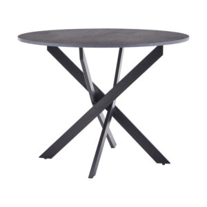 Dining table Dammero pakoworld mdf in dark grey color and black metal leg D100x75cm