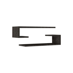 Eldo pakoworld wall shelf set of 2 melamine in black shade 60x19.6x15cm