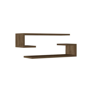 Eldo pakoworld wall shelf set of 2 melamine in walnut shade 60x19.6x15cm